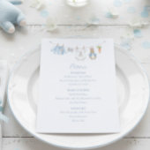 Cute Bunny Konijn Jongens Waslijn Baby Shower Menu