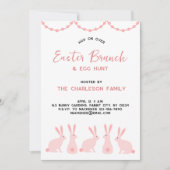 Cute Bunny Konijn Pasen Brunch Kaart (Voorkant)