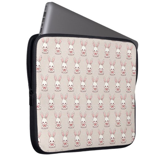 Cute bunny laptop case (Voorkant Rechts)