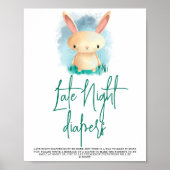Cute Bunny - Late Night Dapers Poster (Voorkant)