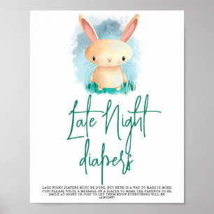 Cute Bunny - Late Night Dapers Poster