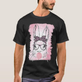 Cute Bunny Leopard Bunny Glasses Bubblegum Easter  T-shirt (Voorkant)