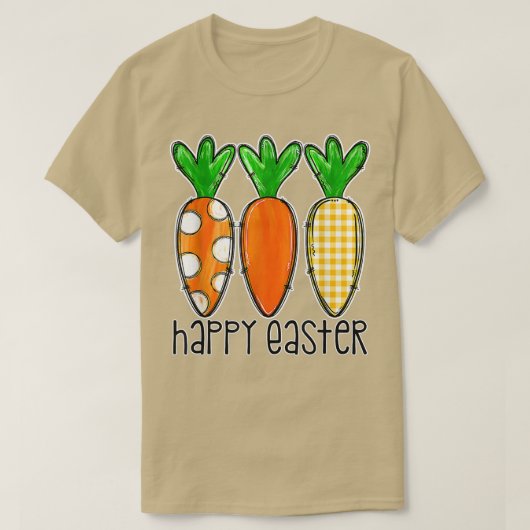 Cute Bunny Leopard Pset Carrots Egg Happy T-shirt (Design voorkant)
