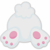 Cute Bunny, Little Bunny, White Bunny, Bunny Tail Sticker (Voorkant)