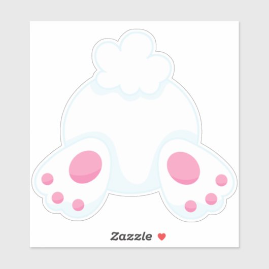 Cute Bunny, Little Bunny, White Bunny, Bunny Tail Sticker (Vel)