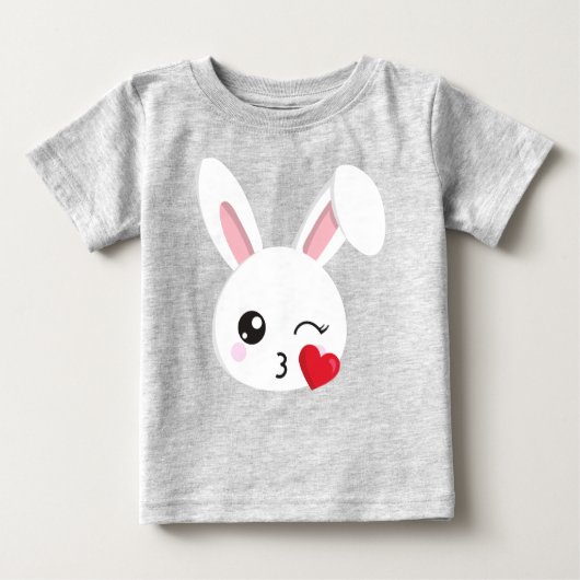 Cute Bunny, Little Bunny, White Bunny, Heart, Kiss (Voorkant)