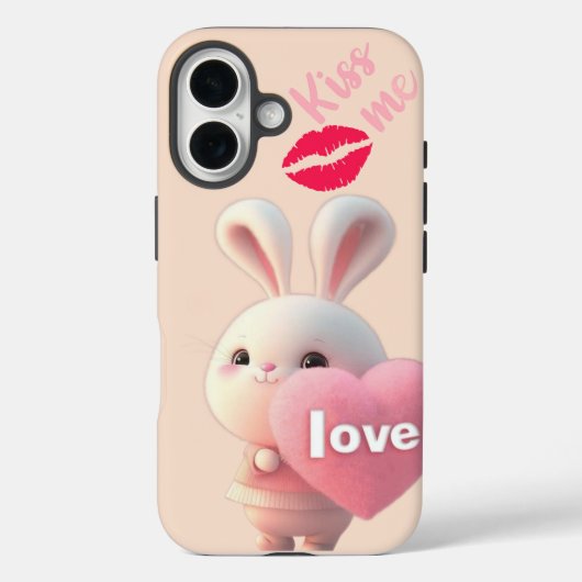 “Cute Bunny Love – Kiss Me Case-Mate iPhone Case (Achterkant)