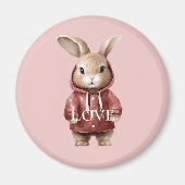 Cute Bunny Love Magneet (Voorkant)
