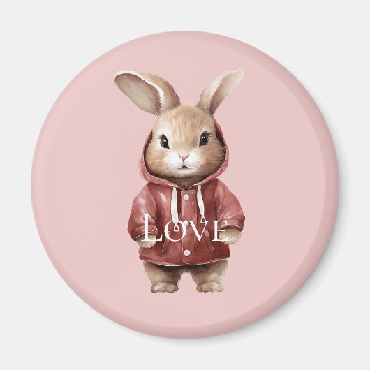 Cute Bunny Love Magneet (Voorkant)