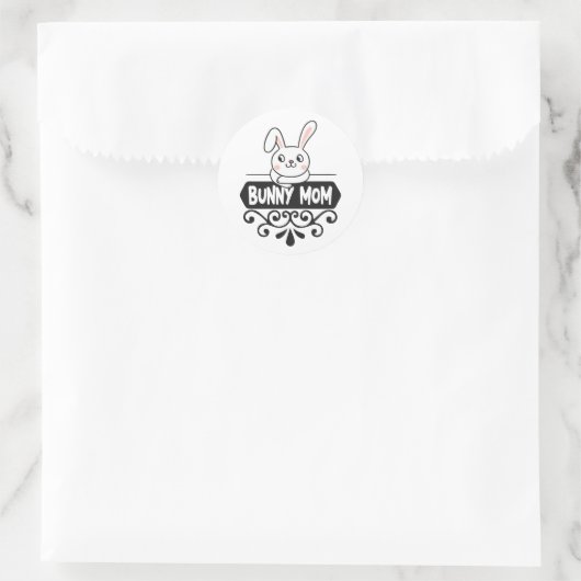 Cute Bunny makrebit Ronde Sticker (Tas)