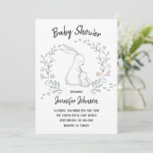 Cute Bunny Mama en Baby shower Kaart (Staand voorkant)