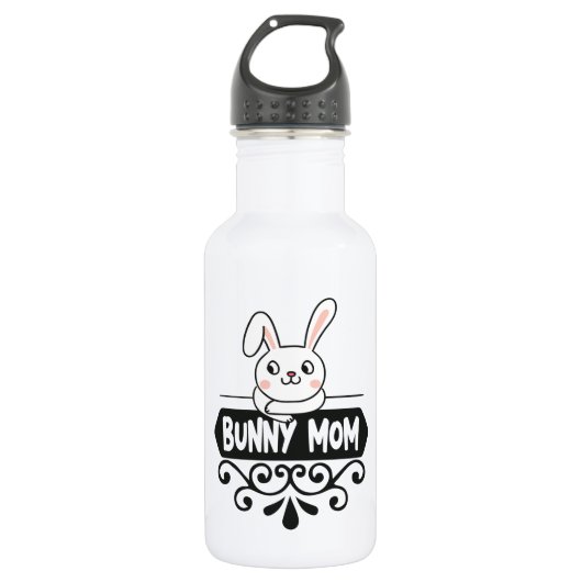 Cute Bunny mama pet konijnenliefhebbers Waterfles (Voorkant)