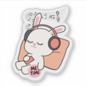 Cute Bunny “Me Time” Sticker (Voorkant)