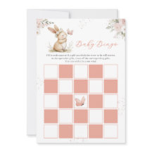 Cute Bunny Meisje Baby Shower Baby Bingo Kaart