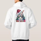 Cute Bunny Merry Christmas – Holiday Rabbit Hoodie (Achterkant)
