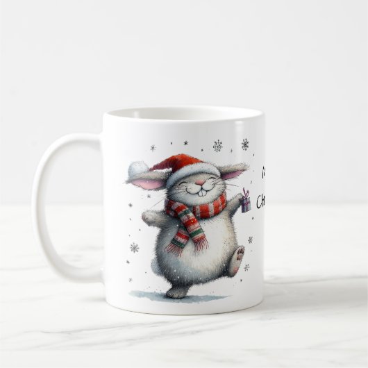 Cute Bunny Merry Kerstmis Koffiemok (Links)