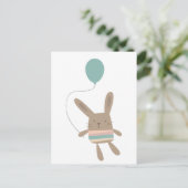 Cute Bunny met ballon Briefkaart (Staand voorkant)