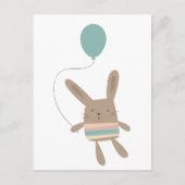 Cute Bunny met ballon Briefkaart (Voorkant)
