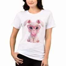 Cute Bunny met Bubble Gum T-Shirt