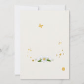 Cute Bunny met een Daisy | Uitnodiging tot Baby sh (Achterkant)