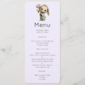 Cute Bunny met een Tulp Menu Kaart (Voorkant)