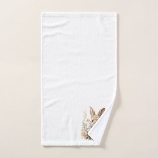 Cute Bunny met Flowers Bad Handdoek (Handdoek)