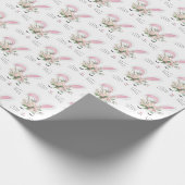 Cute Bunny met Flowers Cadeaupapier (Hoek)