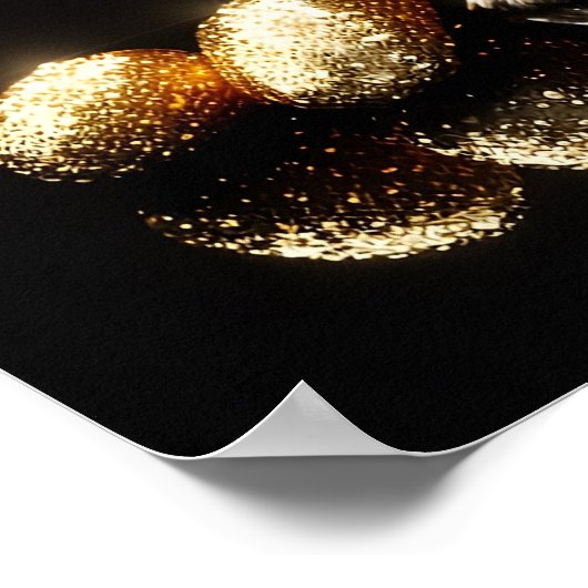 Cute Bunny met Golden Easter Wall Art Poster (Hoek)