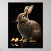 Cute Bunny met Golden Easter Wall Art Poster (Voorkant)