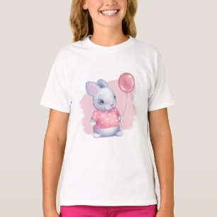 Cute Bunny met roze ballon T-shirt