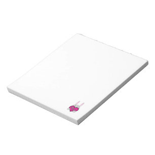 Cute Bunny met roze Valentijnsdag Heart Notitieblok