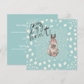 Cute Bunny met Spots Easter Hunt Kaart (Voorkant / Achterkant)