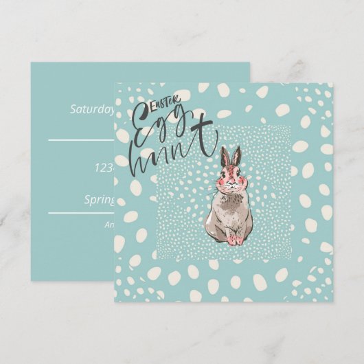 Cute Bunny met Spots Easter Hunt Kaart (Voorkant / Achterkant)