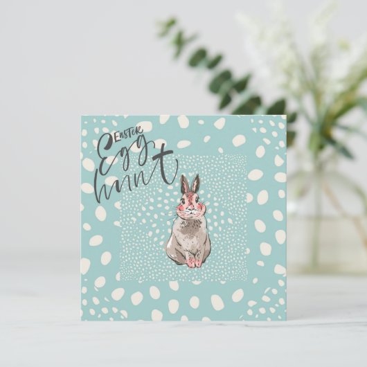 Cute Bunny met Spots Easter Hunt Kaart (Staand voorkant)