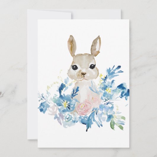 Cute Bunny met waterverf bloemen (Voorkant)