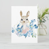 Cute Bunny met waterverf bloemen (Staand voorkant)