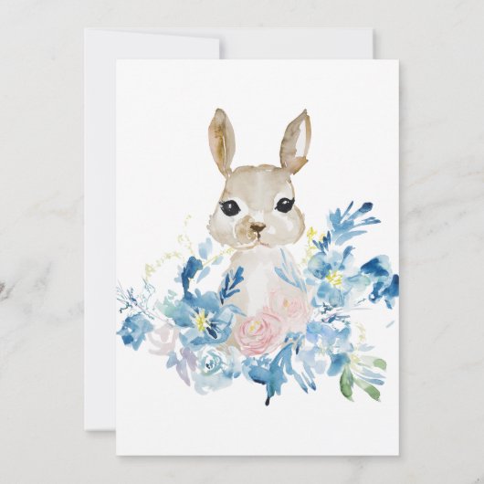 Cute Bunny met waterverf bloemen (Achterkant)