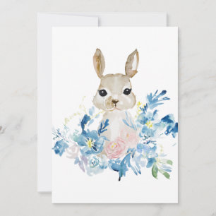 Cute Bunny met waterverf bloemen