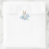 Cute Bunny met waterverf bloemen Ronde Sticker (Tas)