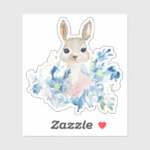 Cute Bunny met waterverf bloemen