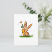 Cute Bunny met wortel door Gerda Steiner/Send2glim Briefkaart (Staand voorkant)