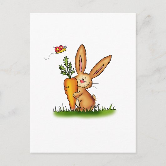 Cute Bunny met wortel door Gerda Steiner/Send2glim Briefkaart (Voorkant)