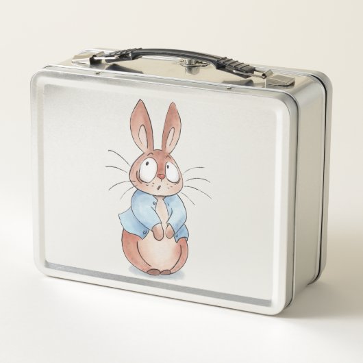 Cute bunny metal lunch box Gepersonaliseerd (Achterkant)