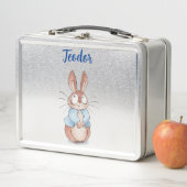 Cute bunny metal lunch box Gepersonaliseerd (In situ)
