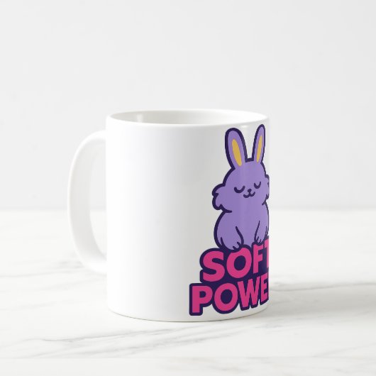 Cute Bunny Minimal Neon Design Koffiemok (Voorkant links)