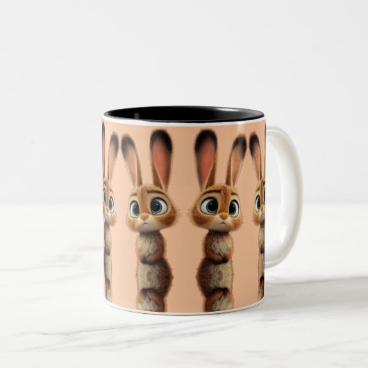 Cute Bunny Minimalistische Mok (Voorkant rechts)