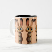 Cute Bunny Minimalistische Mok (Voorkant links)