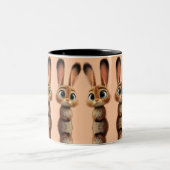 Cute Bunny Minimalistische Mok (Center)