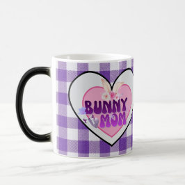 Cute Bunny Mom Coquette Purple Gingham Morphing Mu Magische Mok