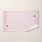 Cute Bunny & Monogram op lichtroze Bad Handdoek (Handdoek)